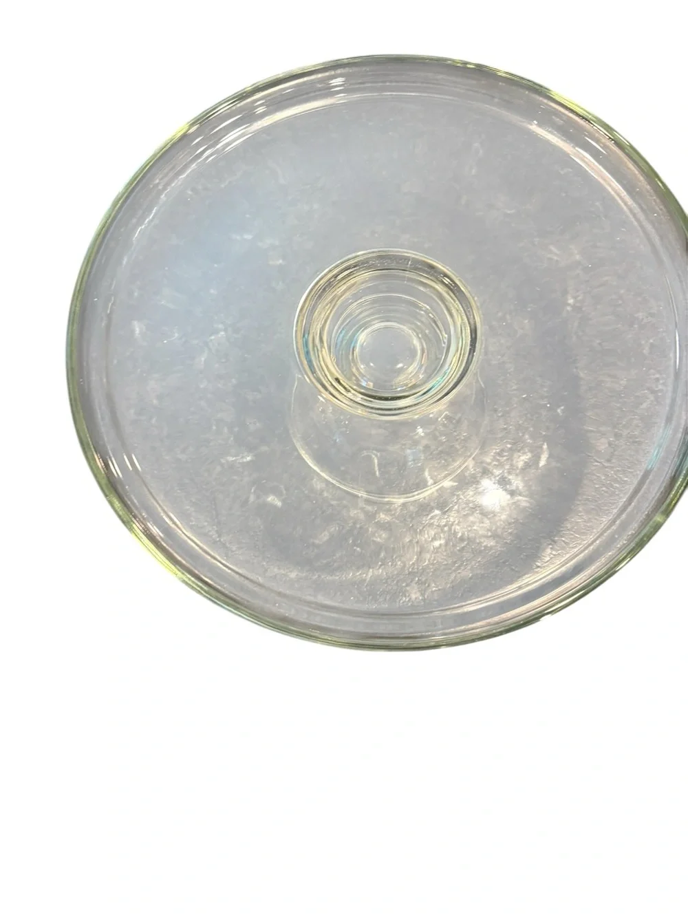 Vintage Clear Ribbed Glass Pedestal Cake Stand with Dome Lid / Cloche Farmhouse